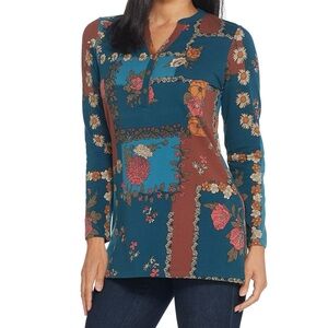 Denim & Co. Y-Neck Tunic, NWOT